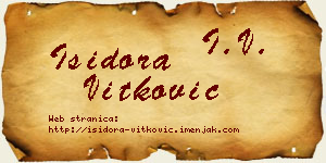 Isidora Vitković vizit kartica